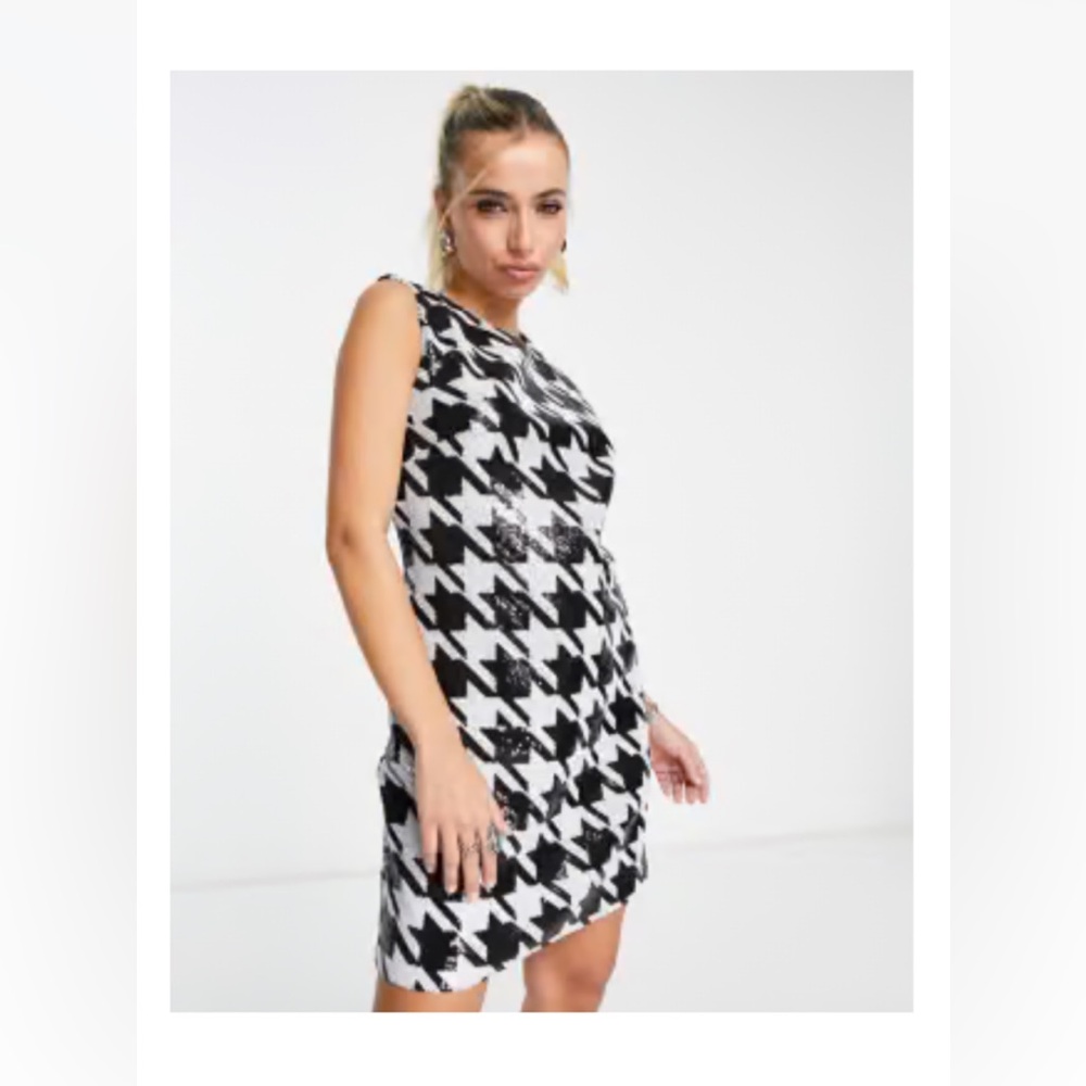 ASOS Black and White Sleeveless Shift Mini Dress by Twisted Wonder London